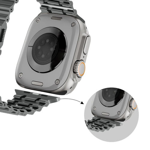 Bandz Bracelet acier 'Ocean' Apple Watch Premium (titane)