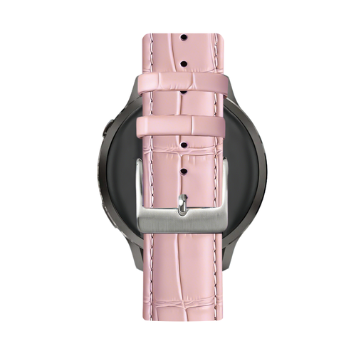 Bandz Garmin Vivoactive 5 Leather Strap Crocodile Grain (Pink)