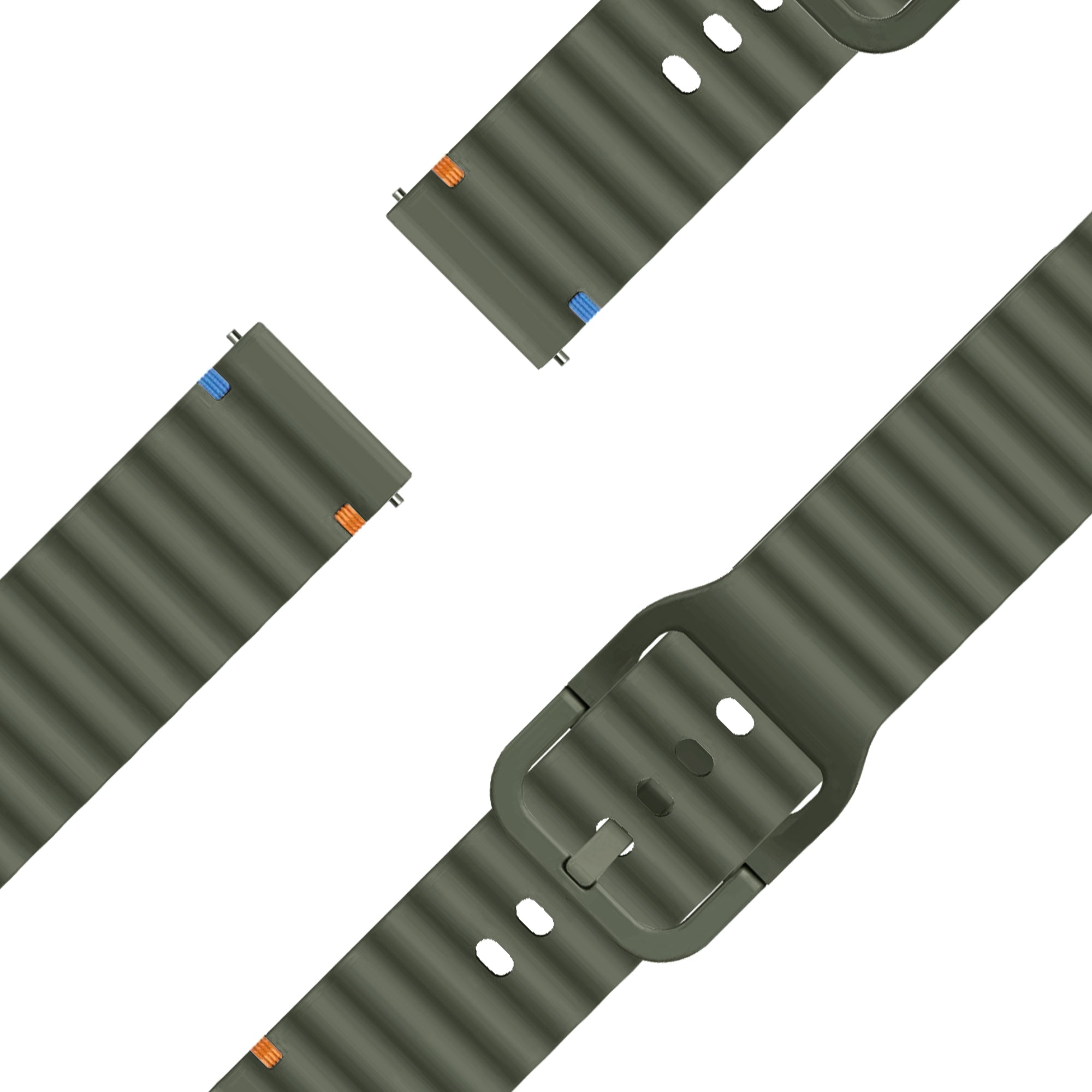 Bandz Garmin Forerunner 645 Silicone Strap 'Wave' (Army Green)