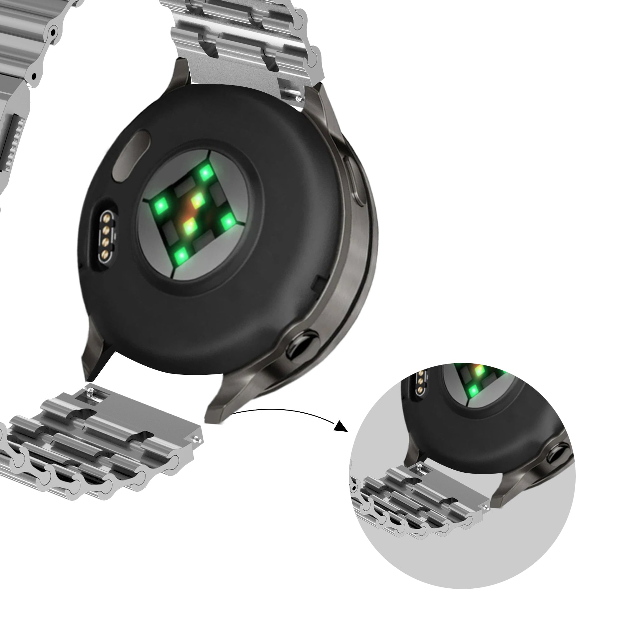 Bandz Polar Grit X2 Pro Premium Steel Strap 'Ocean' (Titanium)