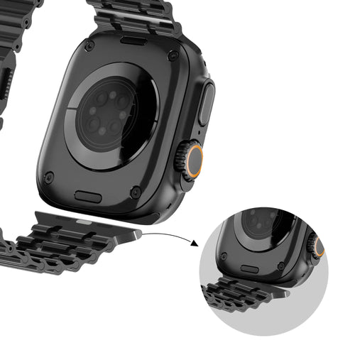 Bandz Apple Watch Premium Steel Strap 'Ocean' (Black)
