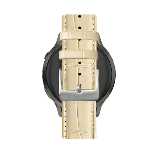 Bandz Garmin Venu 2 Plus Leather Strap Crocodile Grain (Beige)