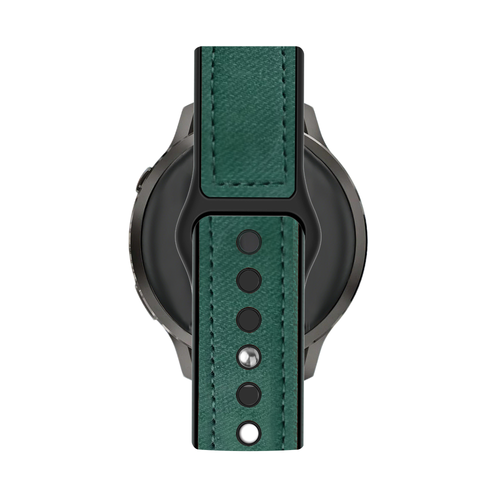 Bandz Garmin Forerunner 255 Leather Strap 'Hybrid' (Green)