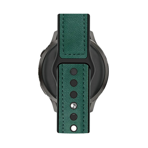 Bandz Garmin Forerunner 255 Leather Strap 'Hybrid' (Green)
