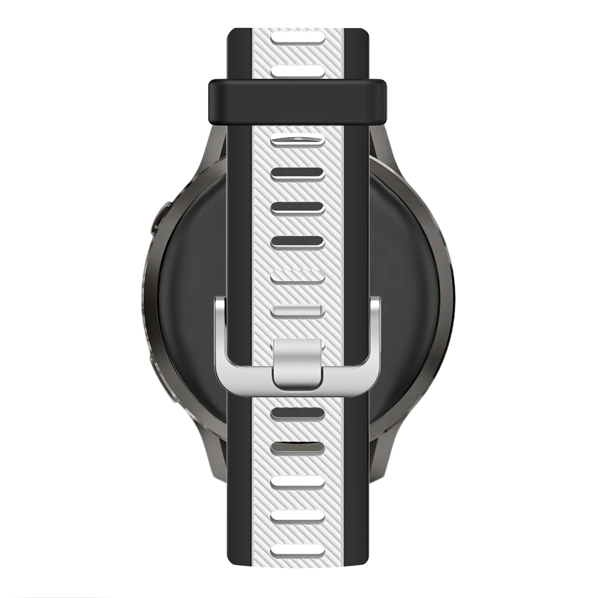 Bandz Garmin Forerunner 245 Dual Sportarmband mit Schnalle (Schwarz/Weiß)