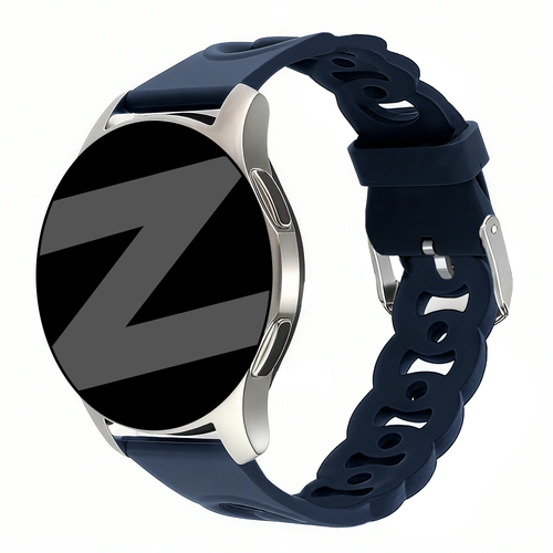 Bandz Samsung Galaxy Watch 6 Classic - 47mm Silikonarmband 'Chains' (Dunkelblau)