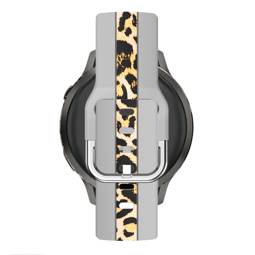 Bandz Amazfit Bip 3 Dual Leopard Strap (Light Grey)