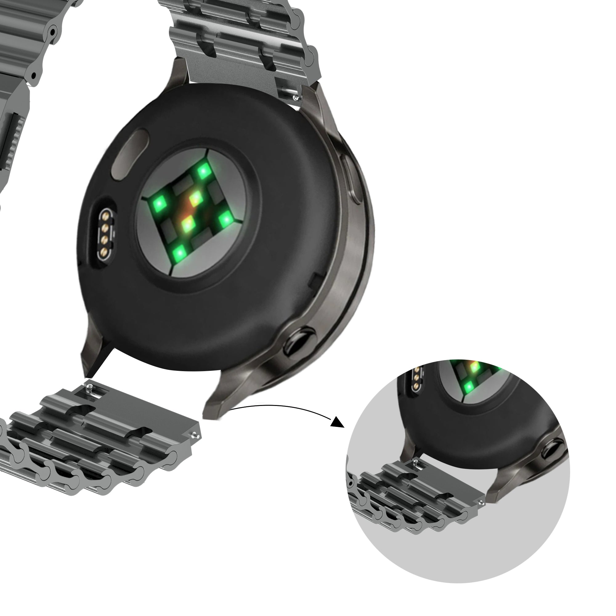 Bandz Samsung Gear S3 Premium Steel Strap 'Ocean' (Titanium Grey)