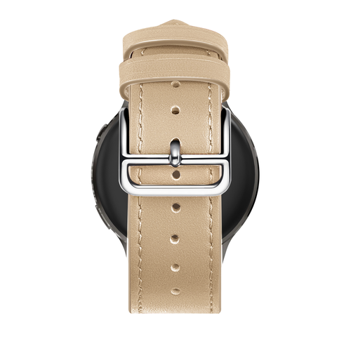 Bandz Bracelet cuir 'Deluxe' Garmin Vivoactive 4s (thé au lait)