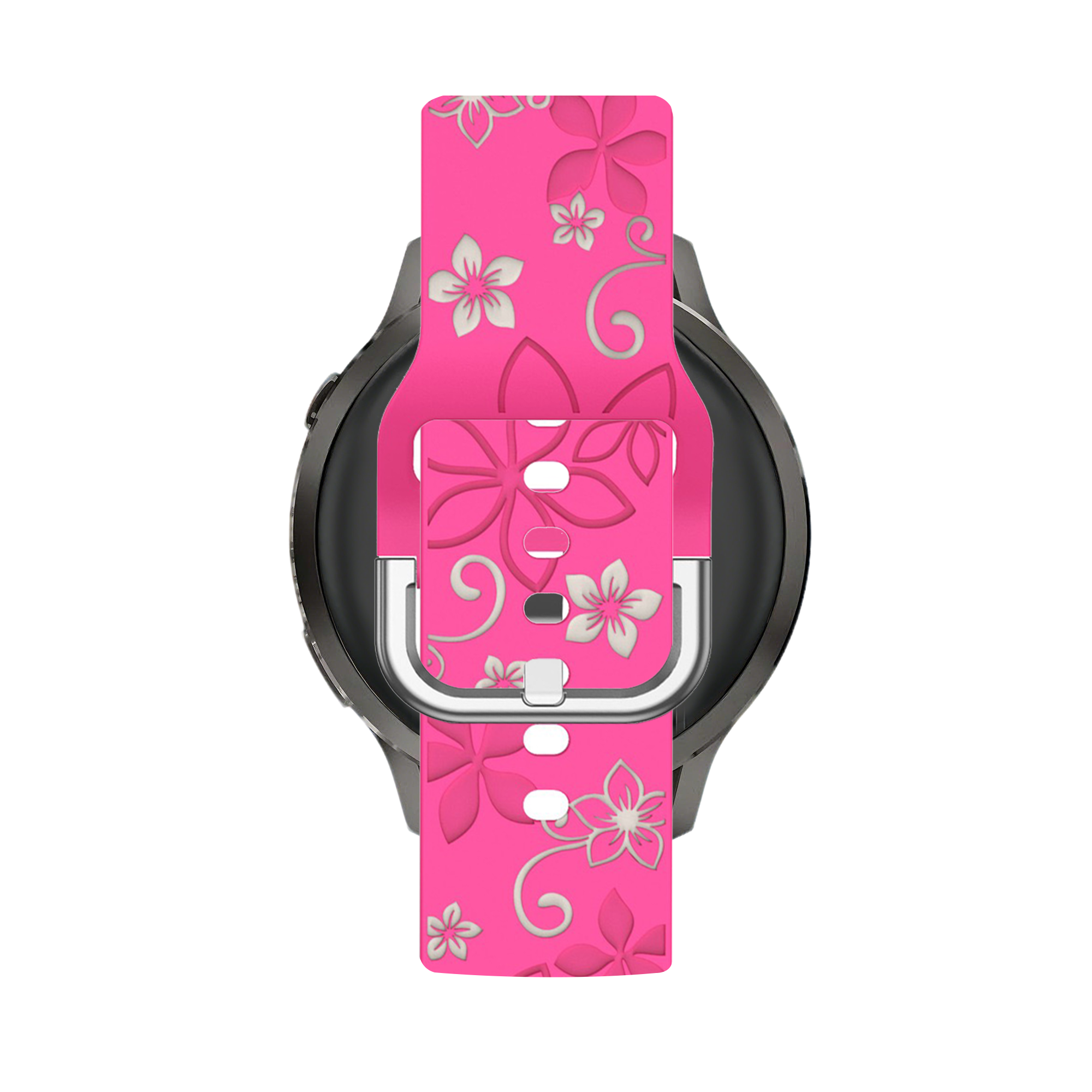 Bandz Garmin Forerunner 645 Silicone Strap 'Flowers' (Bright Pink/Starlight)