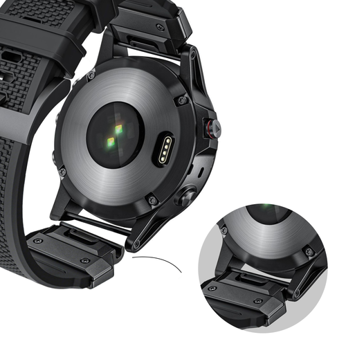 Bandz Garmin Quatix 3 / 6x / 7x Solar Silikonarmband 'Explorer' (Schwarz)