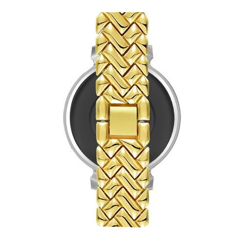 Bandz Pebble Round 2 - 14mm metalen band 'V-type' (goud)