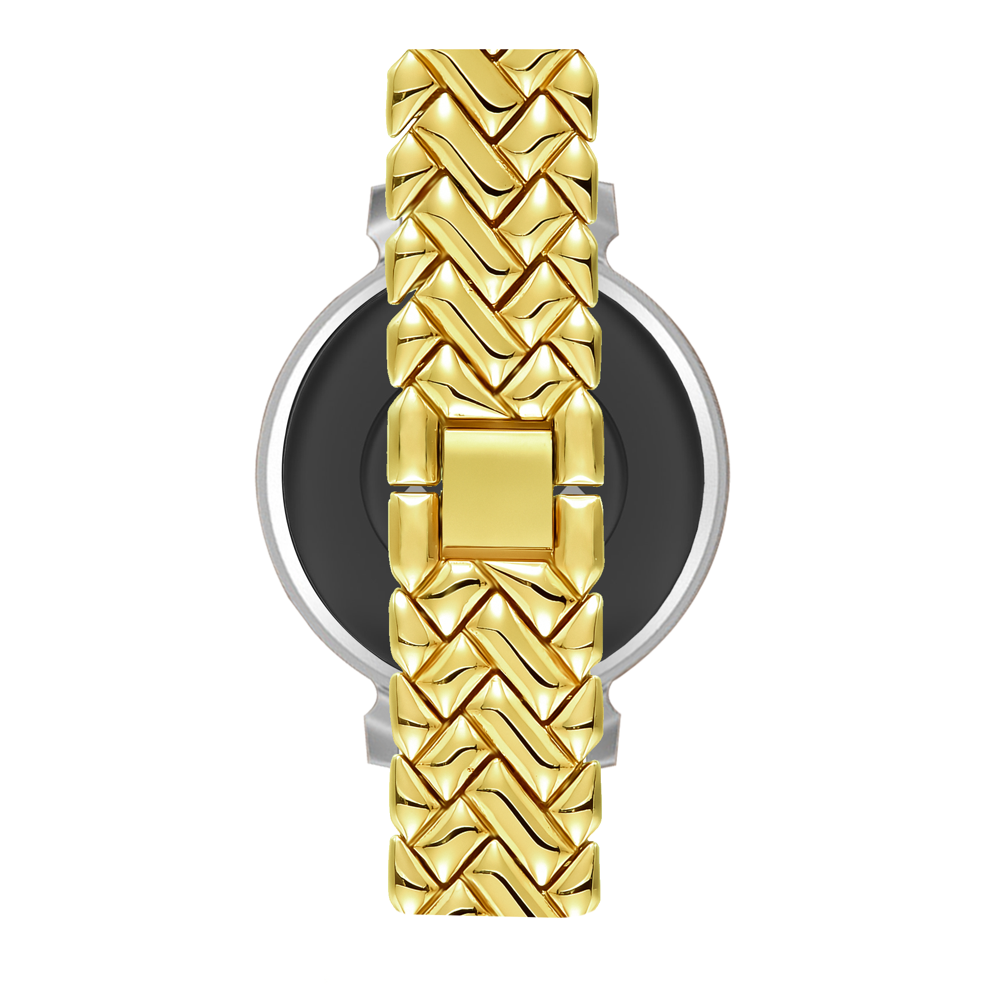 Bandz Pebble Round 2 - 14mm metalen band 'V-type' (goud)