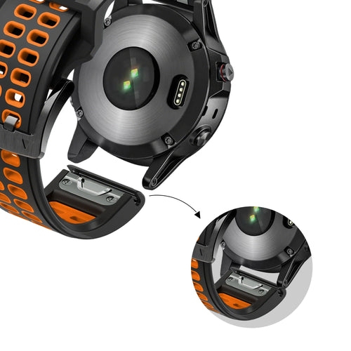 Bandz Garmin D2 Mach 2 - 51mm Buckled Dual Sport Strap (Black/Orange)