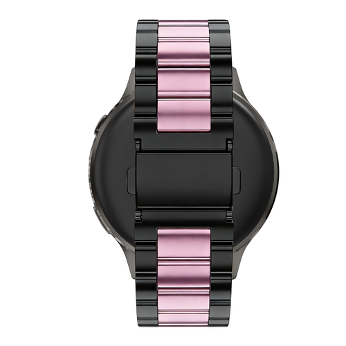 Bandz Garmin Vivomove 3s Steel Strap 'Classic' (Black/Pink)