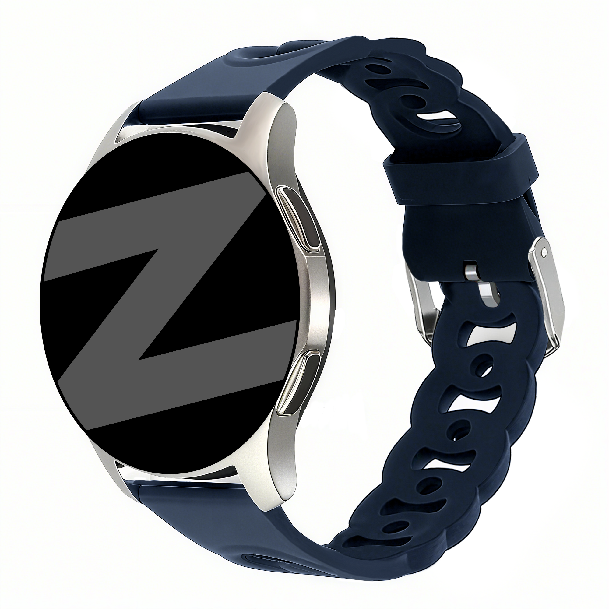 Bandz Samsung Galaxy Watch FE Silicone Strap 'Chains' (Dark Blue)