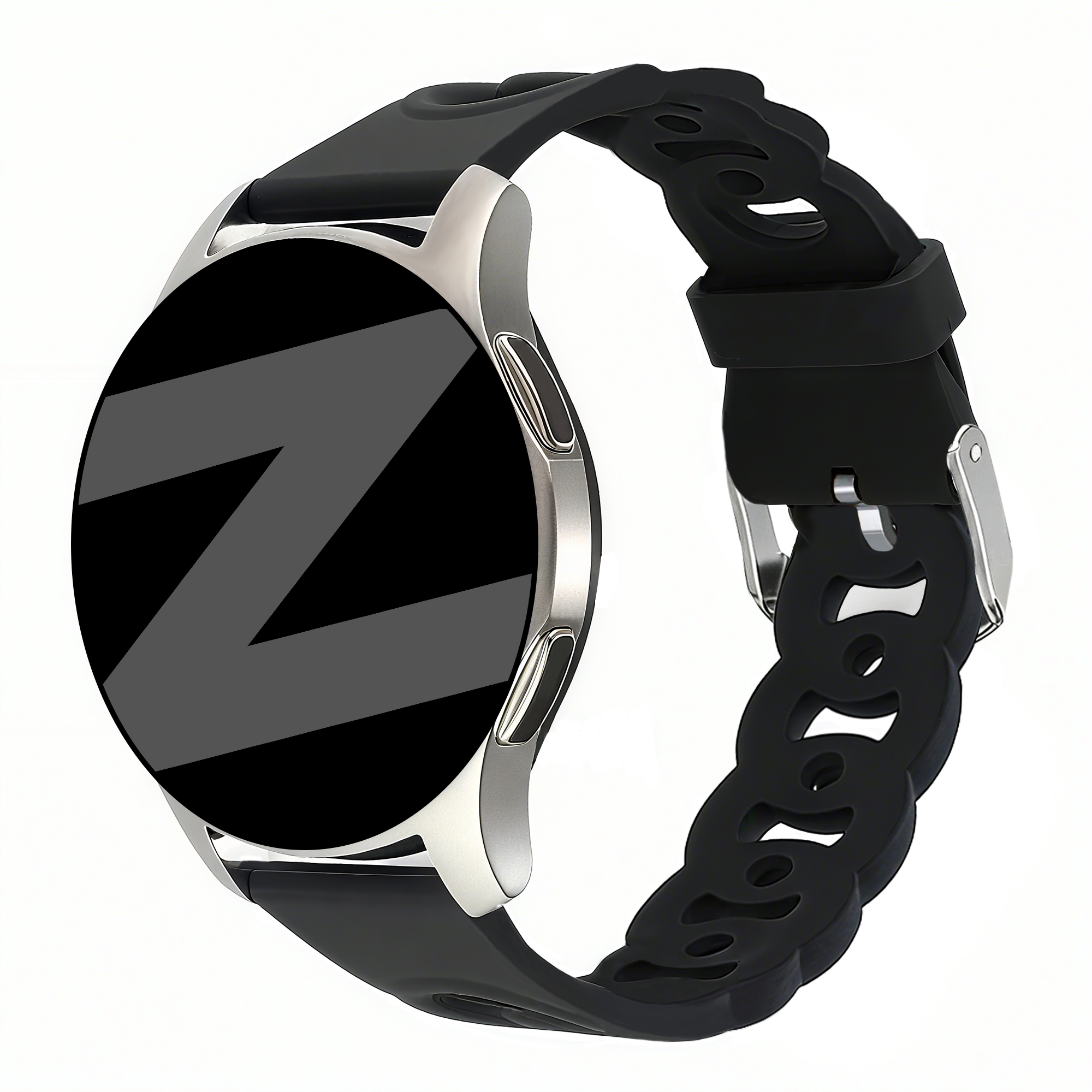 Bandz Amazfit Active 2 Silikonarmband 'Chains' (Schwarz)