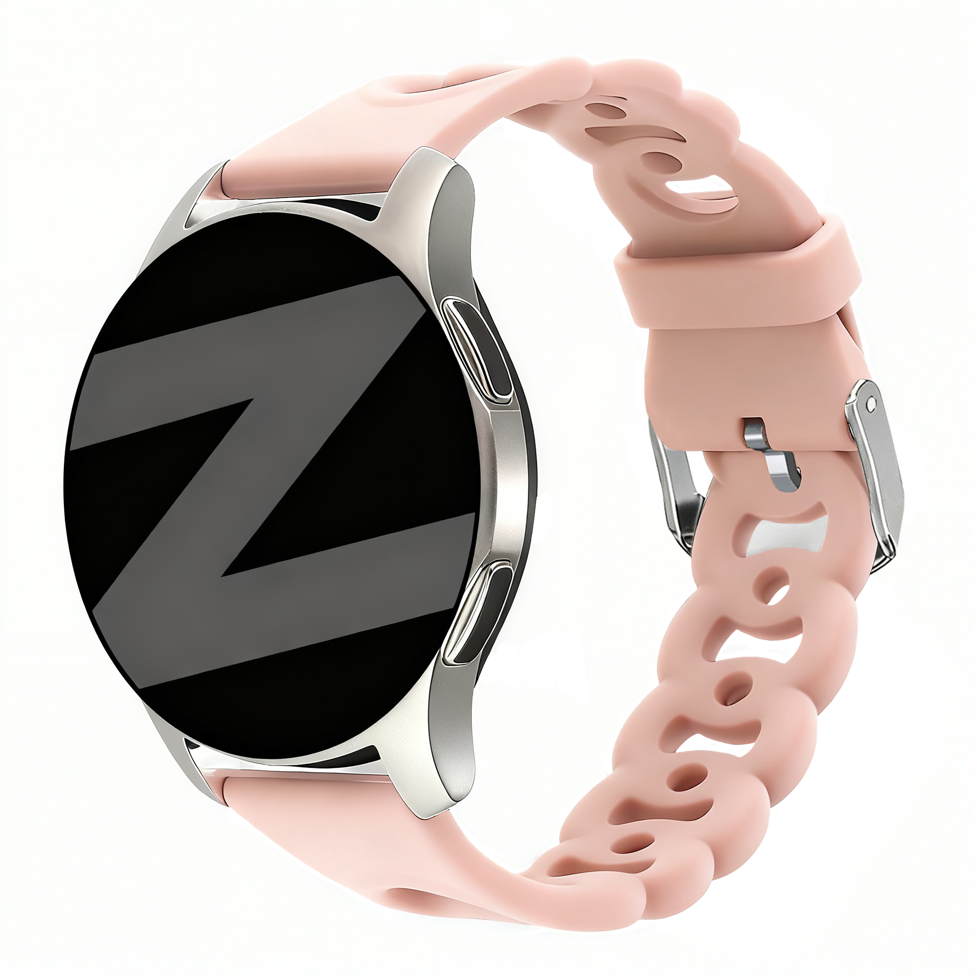 Bandz Amazfit Active 2 Silikonarmband 'Chains' (Rosa)