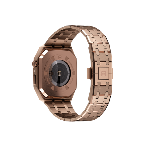 Reqior Boîtier avec bracelet en acier Apple Watch 45mm (rose or)