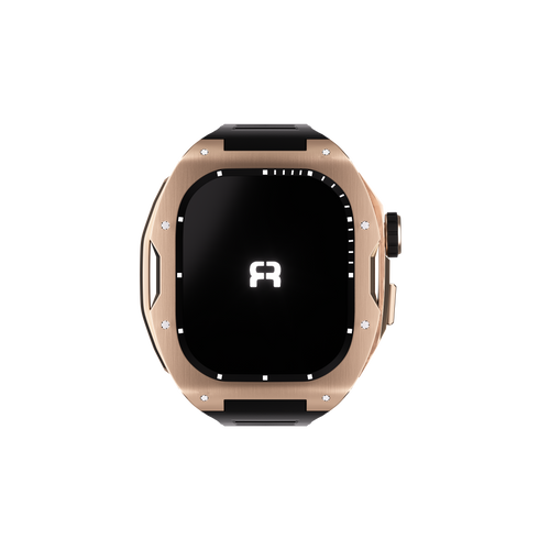 Reqior Boîtier avec bracelet en caoutchouc Apple Watch 45mm (rose or)