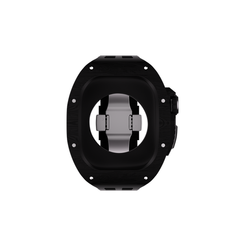 Reqior Funda de polímero con correa de goma Apple Watch 45mm (carbón negro)
