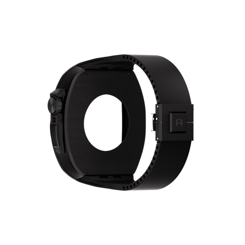Reqior Funda de polímero con correa de goma Apple Watch 45mm (carbón negro)