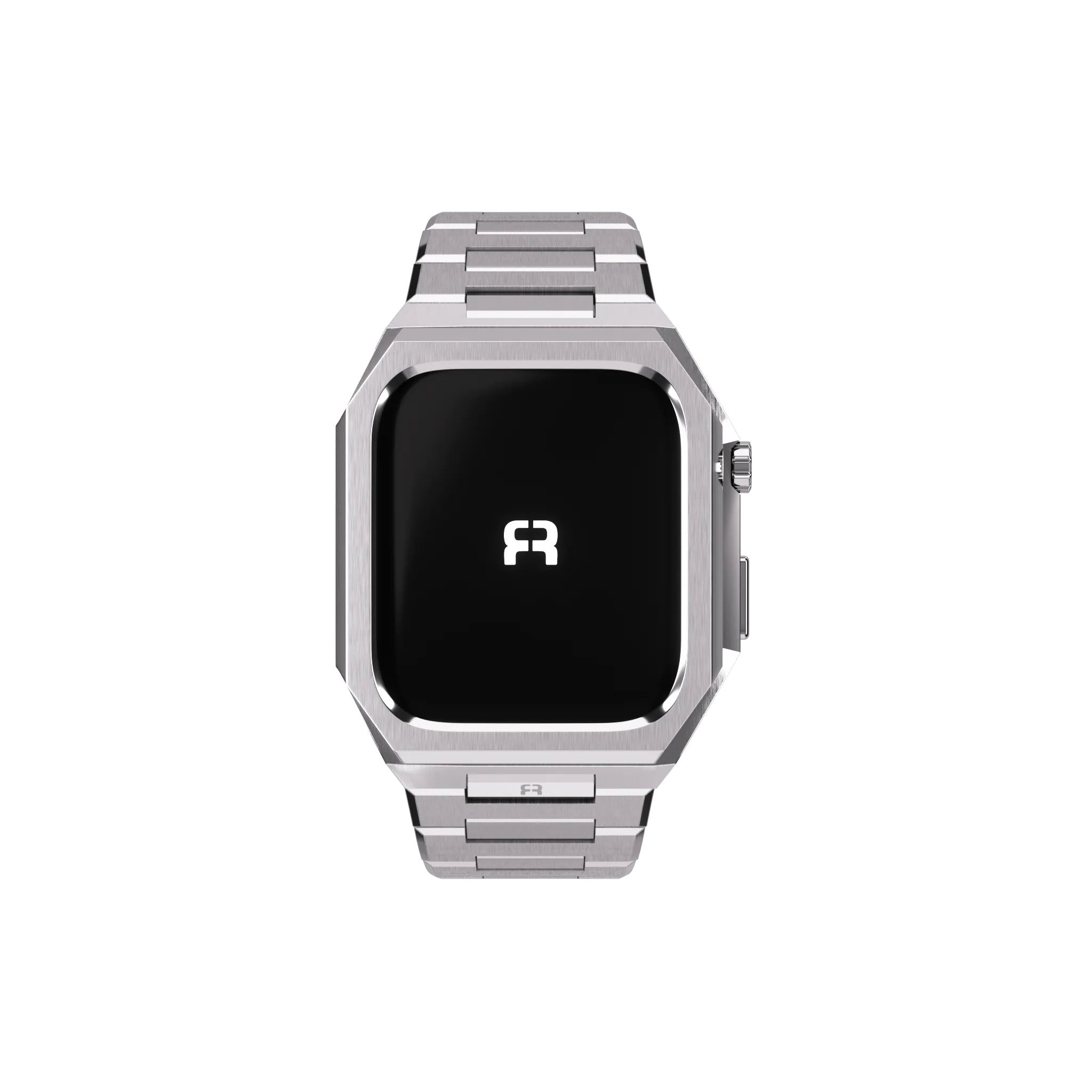 Reqior Apple Watch 45mm case met stalen band 'Nautilus' (zilver)