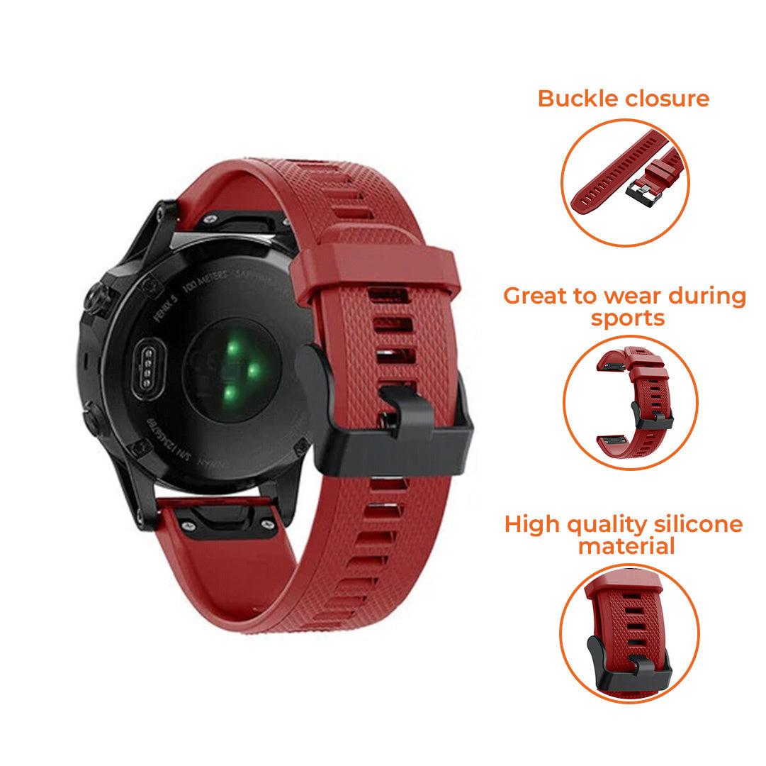 7424905738746_Garmin Fenix 5 6_Siliconen_Rood_Kenmerk_EN