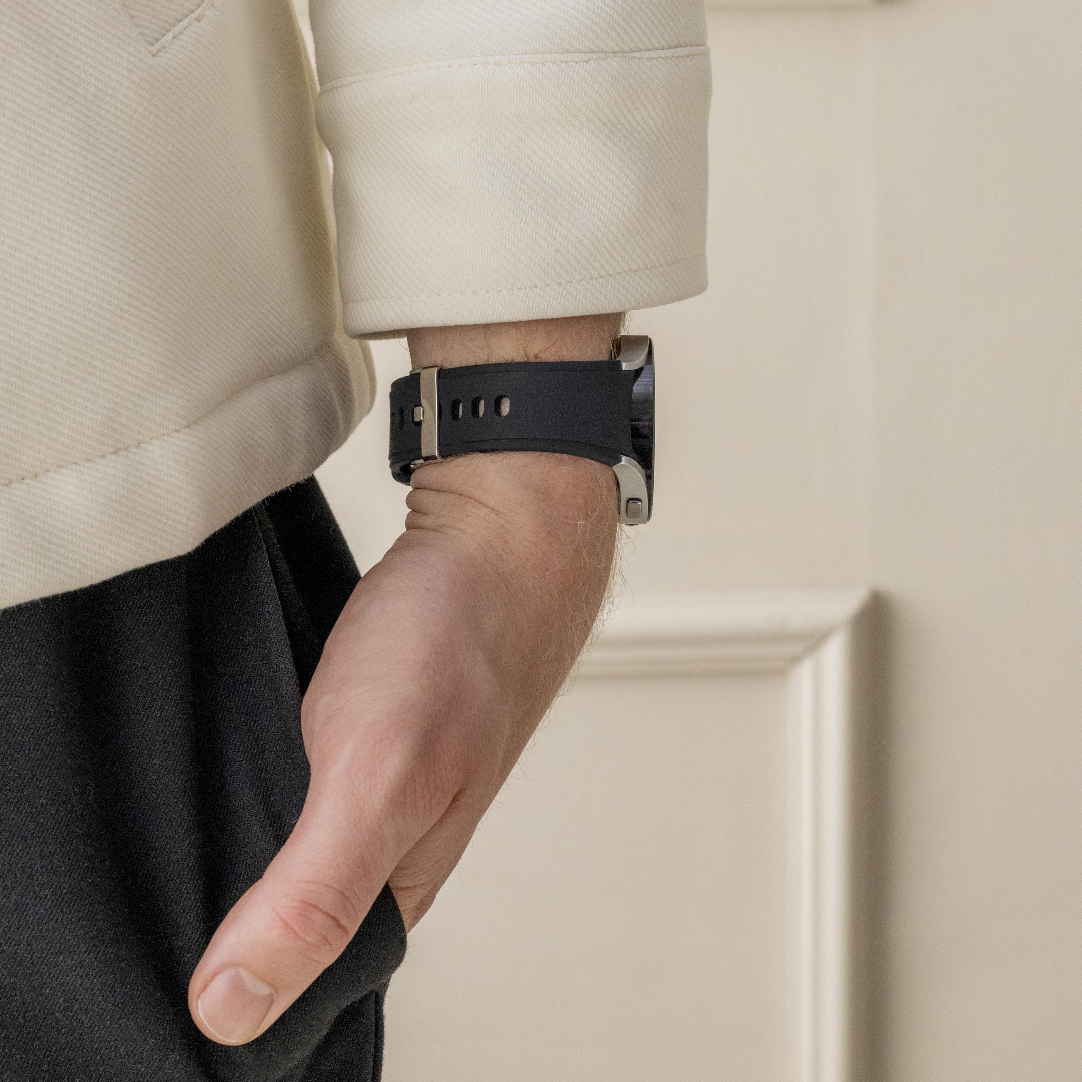Samsung Galaxy Watch 4 - 44mm siliconen band (zwart)