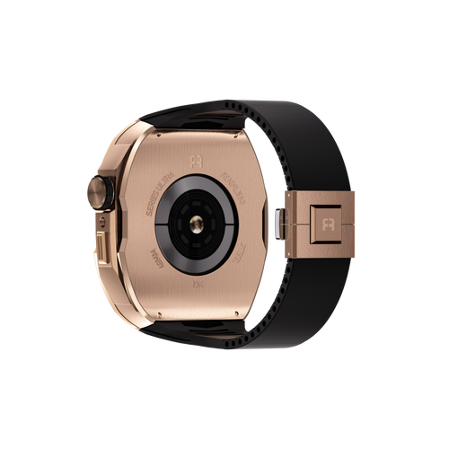 Reqior Boîtier avec bracelet en caoutchouc Apple Watch 45mm (rose or)