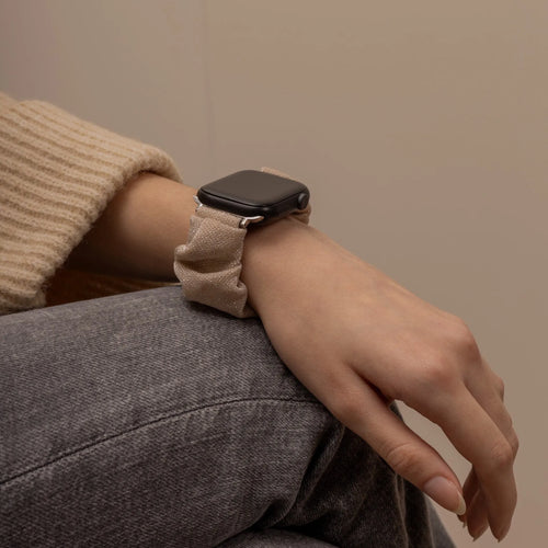 Bracelet chouchou Apple Watch (beige brillant)