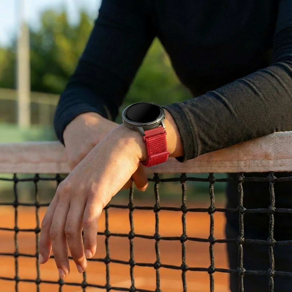 Bandz Garmin Forerunner 645 Nylon Loop Strap (Red)