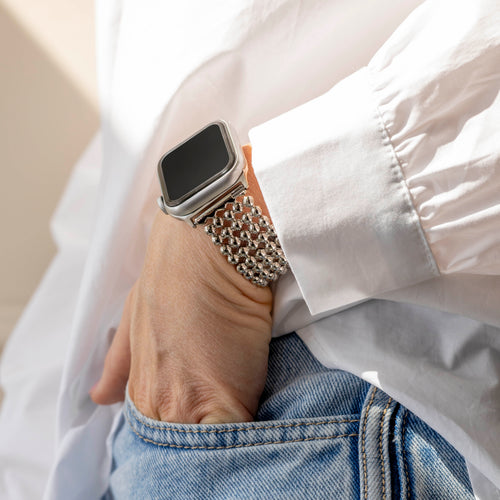 Apple Watch stalen kralen band (zilver)