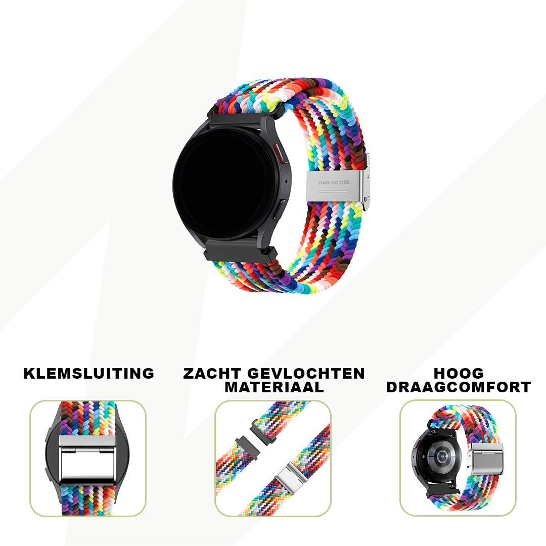 Bandz Garmin Vivoactive 3 Gewebtes Nylonarmband (Regenbogen)