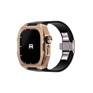 Reqior Boîtier avec bracelet en caoutchouc Apple Watch 45mm (rose or)