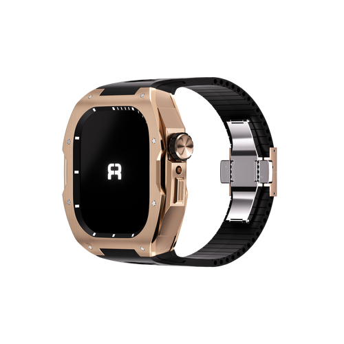 Reqior Boîtier avec bracelet en caoutchouc Apple Watch 45mm (rose or)