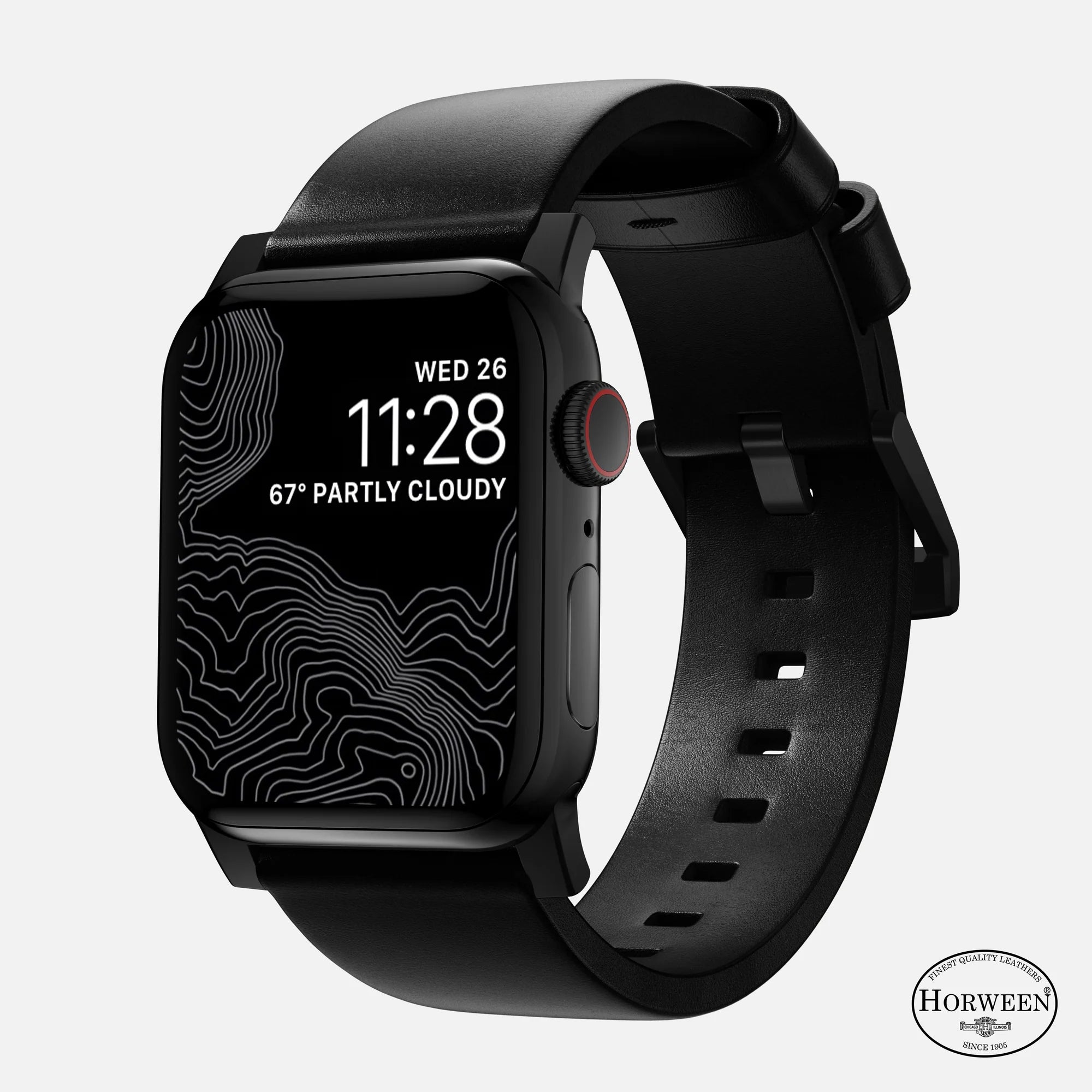 Nomad Modern Apple Watch Lederarmband (Schwarz)