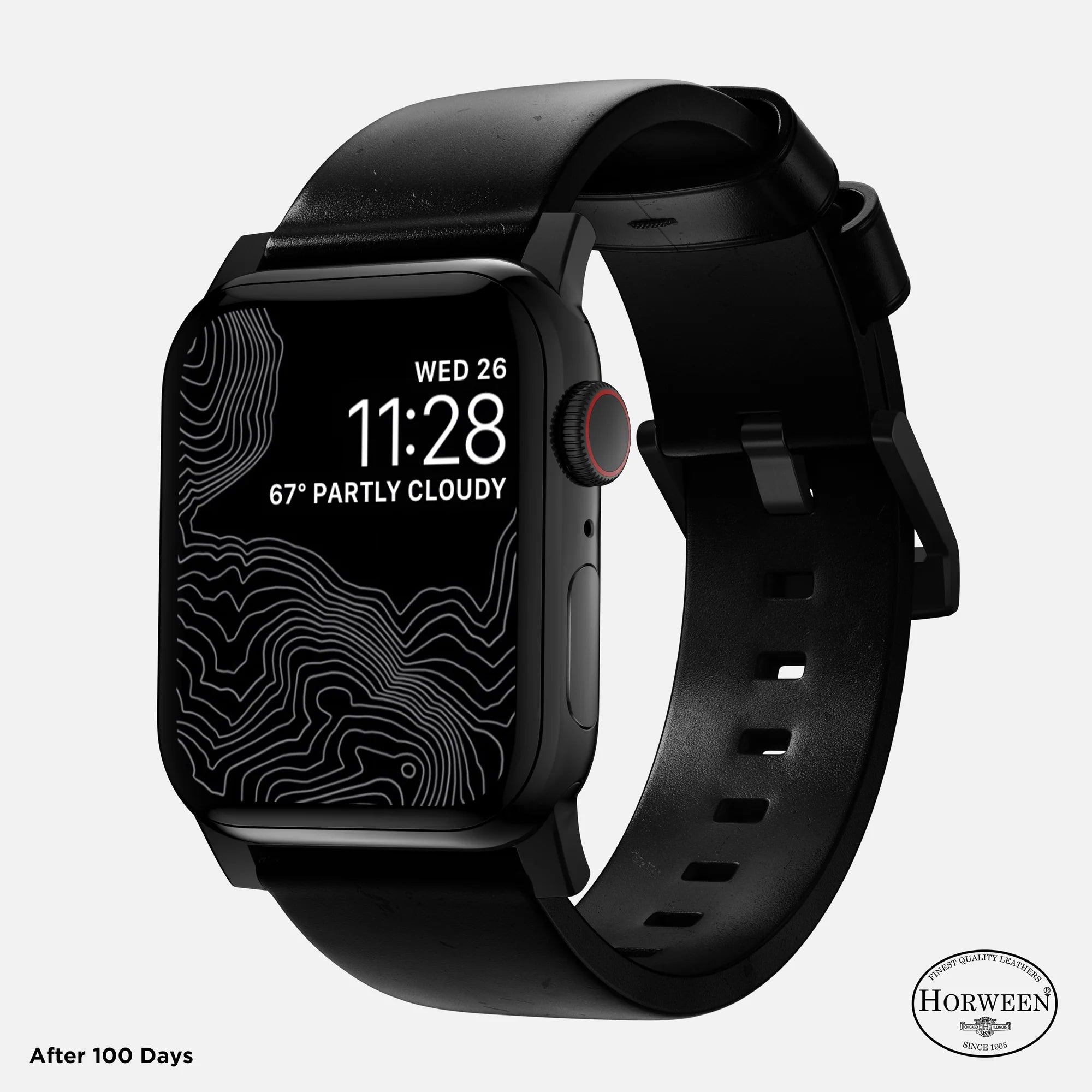 Nomad Modern Apple Watch Lederarmband (Schwarz)