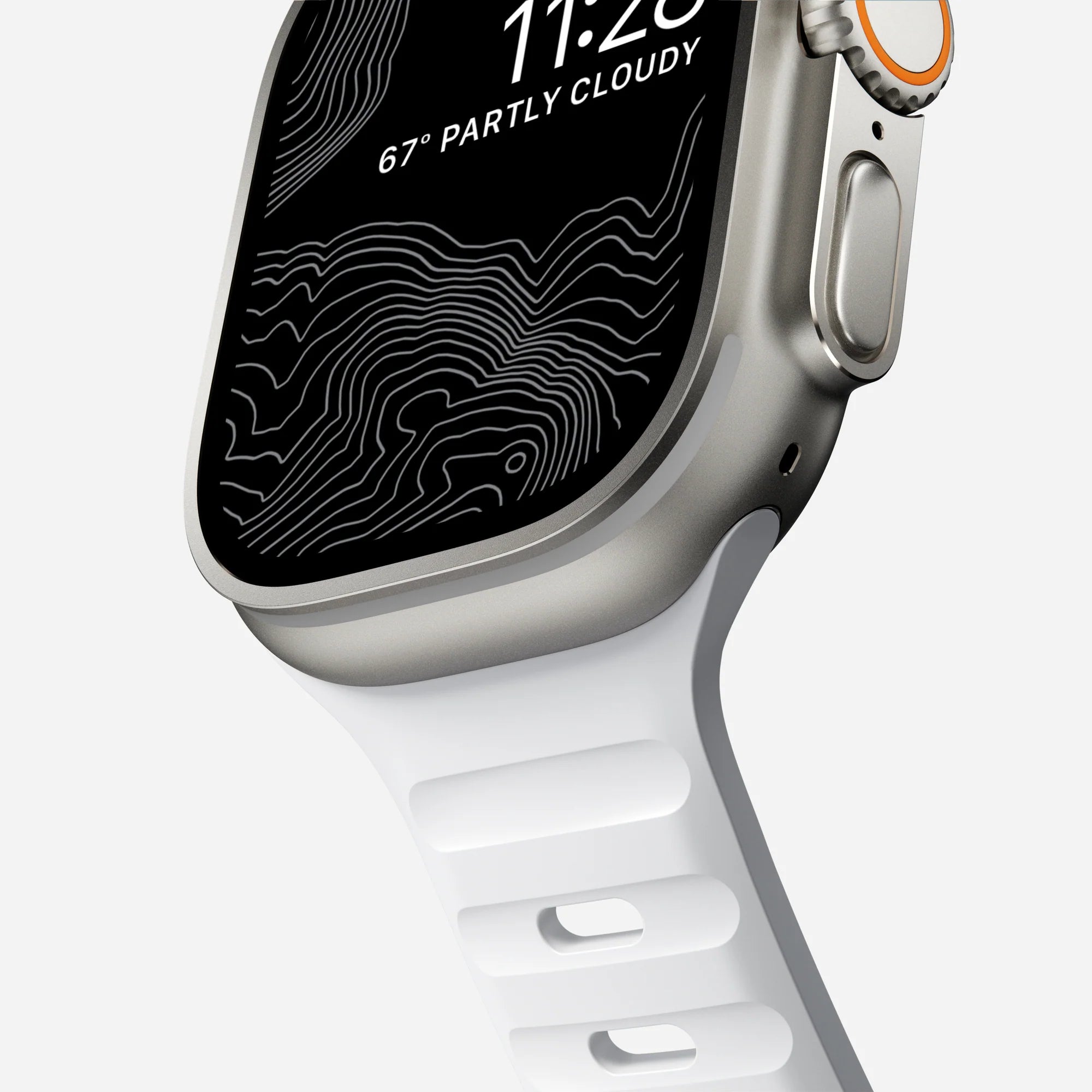 Nomad Sport Apple Watch Silikonarmband (Weiß)