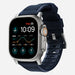 Nomad Rugged Apple Watch Silikonarmband Silber/Atlantikblau)