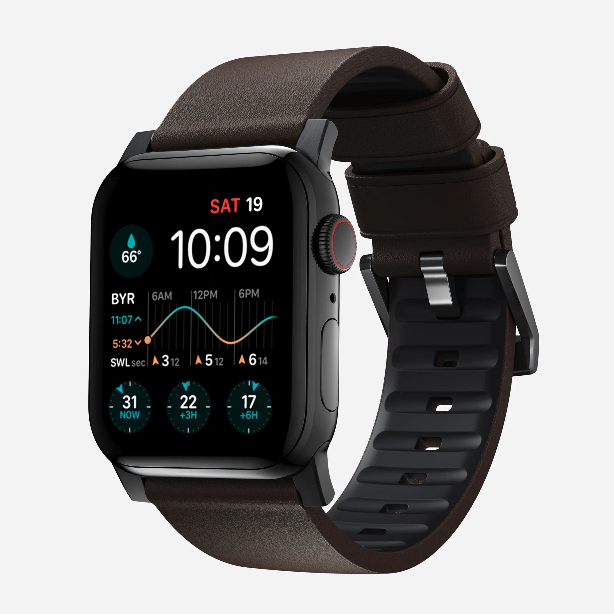 Nomad Active Pro Apple Watch Hybrid-Armband (Braun/Schwarz)