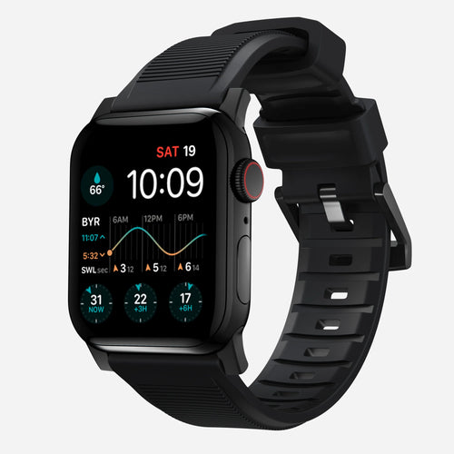 Nomad Correa de silicona resistente Apple Watch (negro)