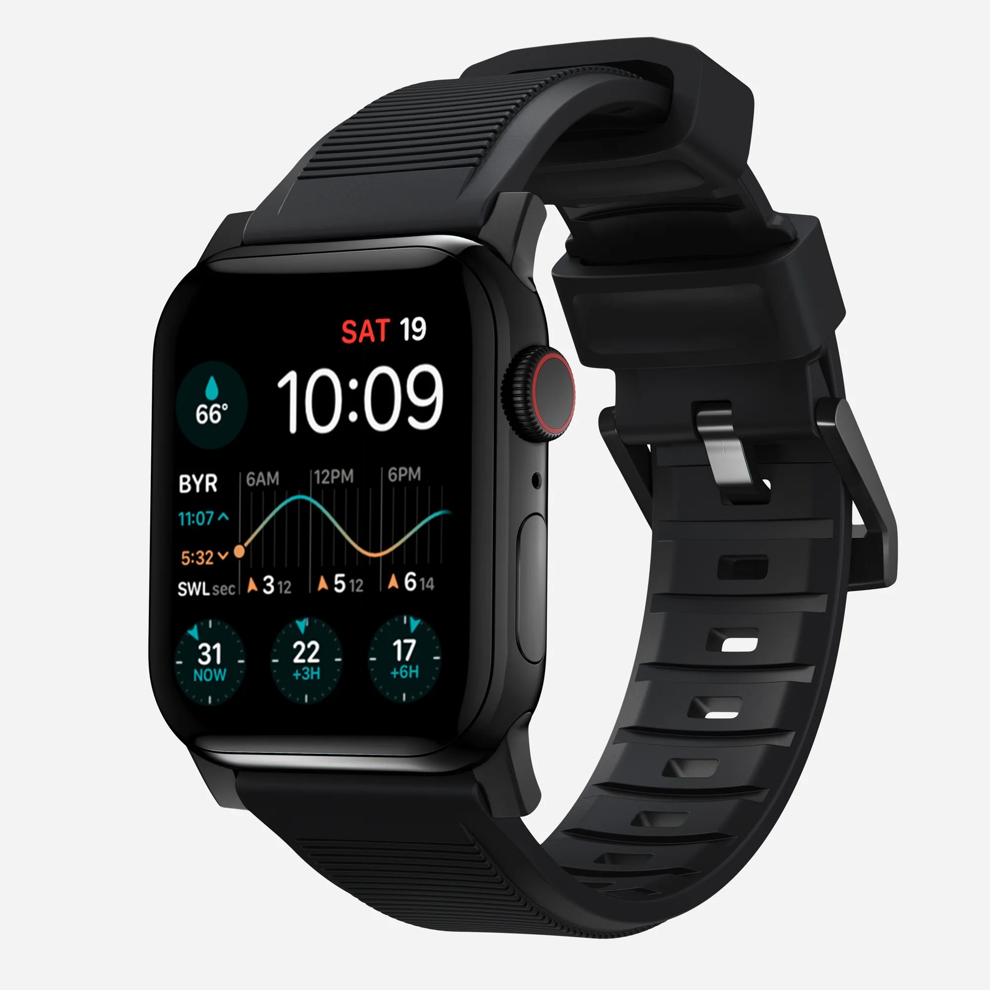 Nomad Rugged Apple Watch Silikonarmband (Schwarz)