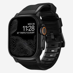 Nomad Correa de silicona resistente Apple Watch (negro)
