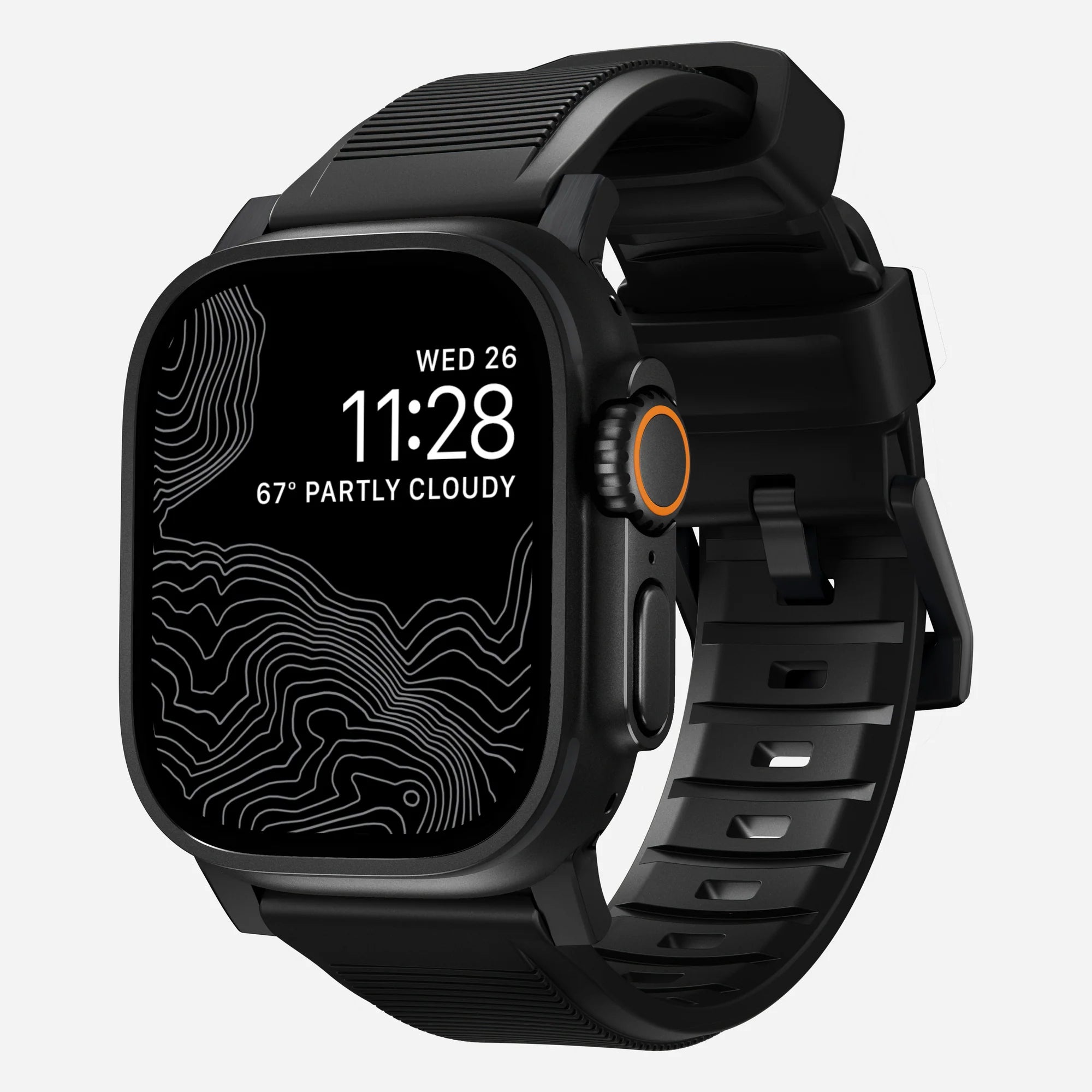 Nomad Rugged Apple Watch Silikonarmband (Schwarz)