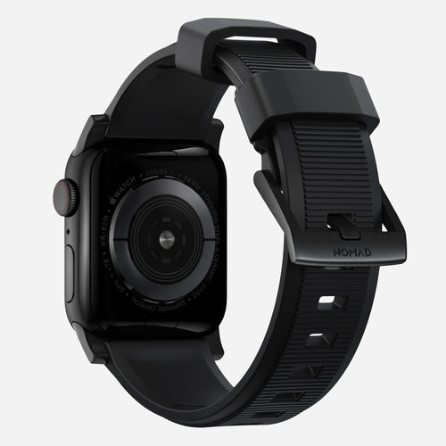 Nomad Correa de silicona resistente Apple Watch (negro)