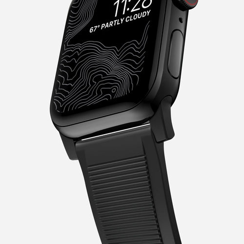 Nomad Correa de silicona resistente Apple Watch (negro)