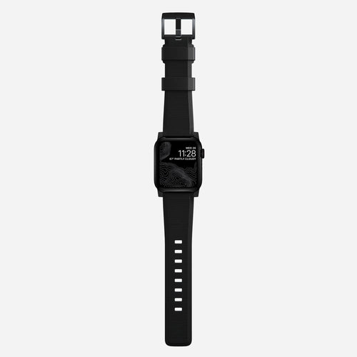 Nomad Correa de silicona resistente Apple Watch (negro)