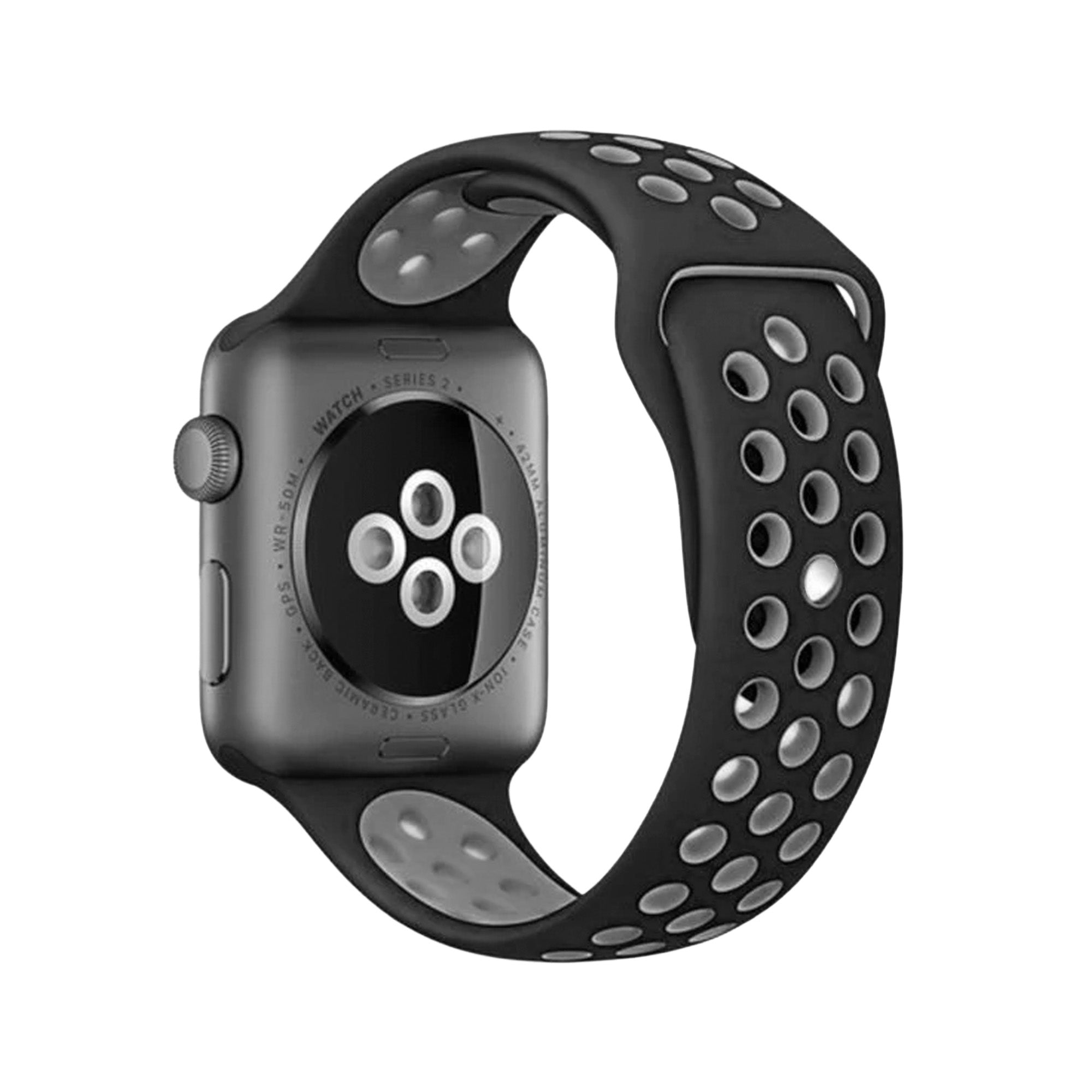 Correa deportiva Apple Watch (negra/gris)