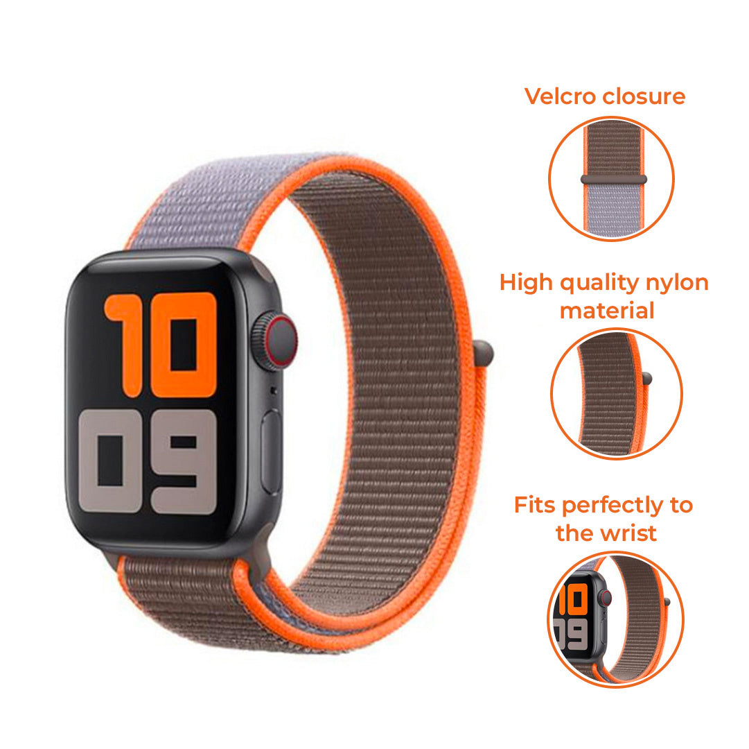 8720391618326_Apple Watch_Nylon_Bruin Oranje_Kenmerk_EN